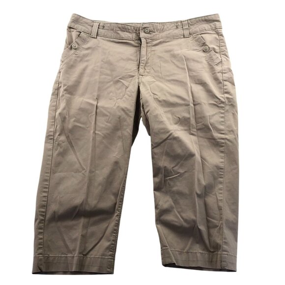 Riders By Lee Womens Capri Pants Size 16M Beige Cropped Casual Classic Stretch - Picture 1 of 14